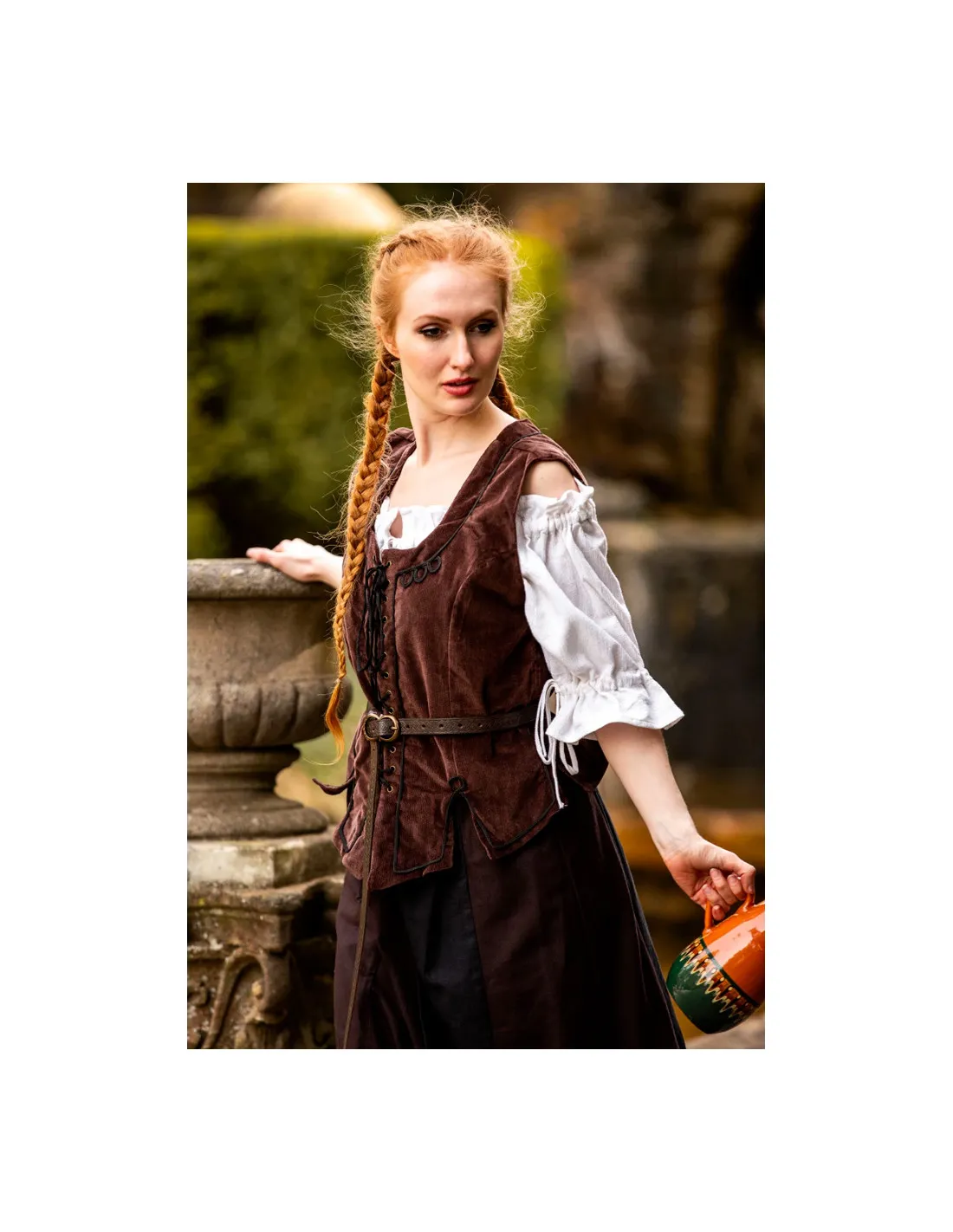 corsage médiéval marron ⚔️ Boutique Épées