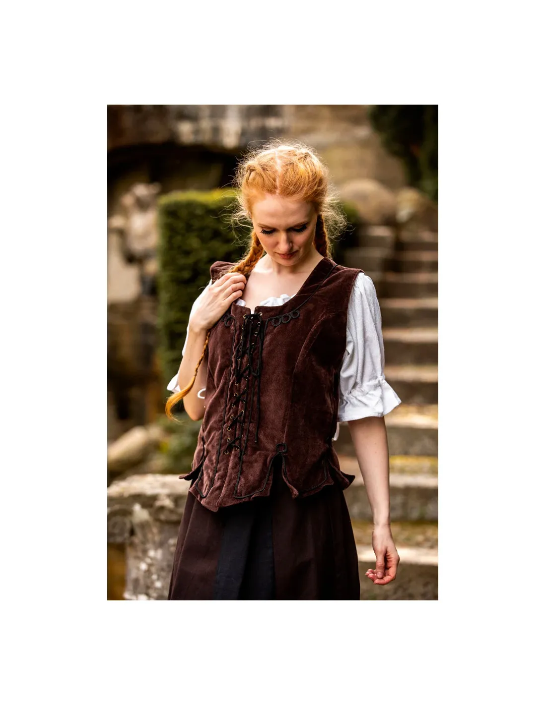 corsage médiéval marron ⚔️ Boutique Épées